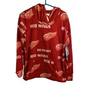 concepts sports womens sweater size medium detroit red wings hooded pocket